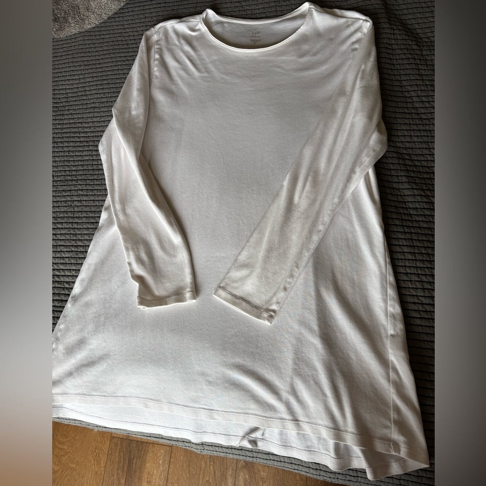 J Jill White Long Sleeve Tunic Top - Tall Size